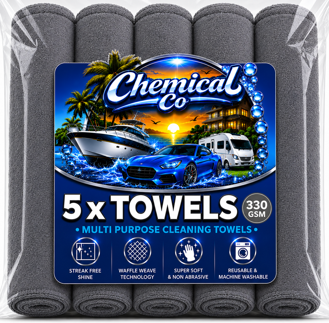 Multi-purpose cleaning towels 5 pack
